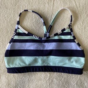 Lululemon Athletica Flow Y Bra/Discover Stripe White Deep indigo